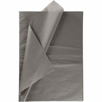 Tissuepapier Donkergrijs - Zijdepapier - Crepepapier - Vloeipapier - Inpakken - Decoreren - Knutselen - 50x70 cm - 14 gram - 25 vellen