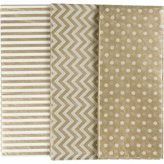 Tissuepapier Goudkleurig - Zijdepapier - Crepepapier - Vloeipapier - Inpakken - Decoreren - Knutselen - 50x70 cm - 14 gram - 6 vellen