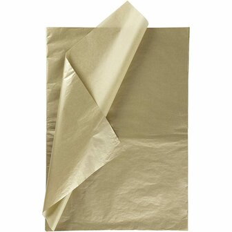 Tissuepapier - Zijdepapier - Crepepapier - Vloeipapier - Goud - Verpakken - Decoreren - Knutselen - 50x70 cm - 14 gram - 25 vellen