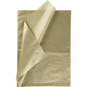 Tissuepapier Goud - Zijdepapier - Crepepapier - Vloeipapier - Inpakken - Decoreren - Knutselen - 50x70 cm - 14 gram - 25 vellen