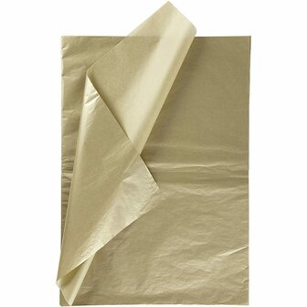 Tissuepapier Goud - Zijdepapier - Crepepapier - Vloeipapier - Inpakken - Decoreren - Knutselen - 50x70 cm - 14 gram - 6 vellen