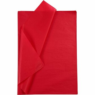 Tissuepapier - Zijdepapier - Crepepapier - Vloeipapier - Rood - Verpakken - Decoreren - Knutselen - 50x70 cm - 14 gram - 10 vellen
