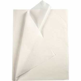 Tissuepapier - Zijdepapier - Crepepapier - Vloeipapier - Wit - Verpakken - Decoreren - Knutselen - 50x70 cm - 14 gram - 10 vellen