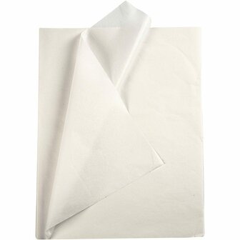 Tissuepapier Wit - Zijdepapier - Crepepapier - Vloeipapier - Inpakken - Decoreren - Knutselen - 50x70 cm - 14 gram - 10 vellen