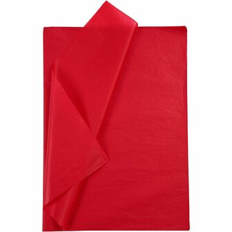 Tissuepapier Rood - Zijdepapier - Crepepapier - Vloeipapier - Inpakken - Decoreren - Knutselen - 50x70 cm - 14 gram - 25 vellen