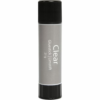 Transparante Lijmstift - Hobby Lijmstift - Transparante Lijm - DIY Lijm Voor Papier - Knutselbenodigdheden - Transparante Lijmstick - School Lijm - Rond Design - Gewicht 21 Gram - 1 Stuk