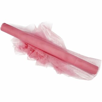 Tule Roze - Roze Tule - DIY Stof Voor Feesten - Decoratiestof Voor Hobbyprojecten - Roze Feeststof - Breedte 50 cm - Lengte 5 m - Geschikt Voor DIY Decoraties