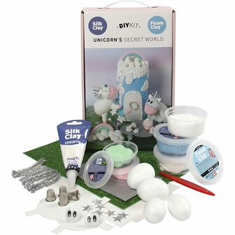 Klei Set - Unicorn Dream World - Silk Clay In Diverse Kleuren - Voor Creatieve Kleiprojecten - Complete Set - Knutselset - Boetseerklei - Fantasie Klei