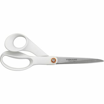 Universele Schaar Wit - Multifunctionele Schaar - Knutselschaar - Kantoor Schaar - Stoffenschaar - Sterke RVS Schaar - Scherp Snijden - L 21 cm - 1 Stuk