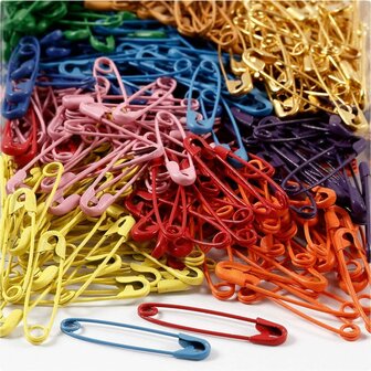 Veiligheidsspelden - DIY En Naaibenodigdheden - Formaat 34 mm - Dikte 0,8-1 mm - Verpakt Per 10x100 Stuks - Hobbybenodigdheden - Handwerkaccessoires - Metaal Spelden