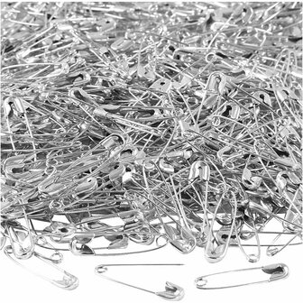 Veiligheidsspelden Zilver - Zilveren Spelden - DIY Veiligheidsspelden - Voor Textielprojecten - Creatieve Accessoires - Lengte 22 mm - Dikte 0,6 mm - Geschikt Voor Hobby - Set van 500 Stuks