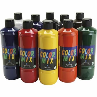 Diverse Kleuren Verf - Milieuvriendelijk - Greenspot Colormix - 500ml - Multifunctionele Doorshijnende Verf op Waterbasis - Geschikt voor Meeste Ondergronden - Felle Kleuren - Wast Af van Glas en Glad