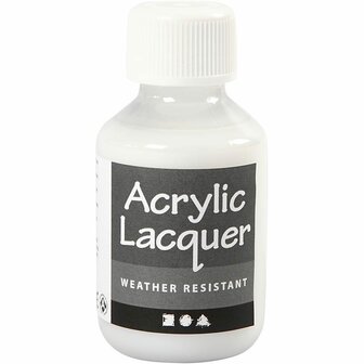 Vernis - Acrylvernis - Beschermende Lak - Topcoat - Finishlaag - Beschermlaag - Laklaag - Glans - 100 ml - Voor Hout, Karton &amp; Hobbyverf