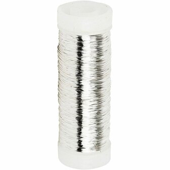 Verzilverd Draad - Sieraden Draad - Metaaldraad - Hobby Draad - DIY Verzilverd Draad - Creatief Draad - Dikte 0.2 mm - 110 m - 50 gr - Voor Hobbyprojecten