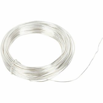 Verzilverd Draad - DIY Metaaldraad Voor Sieraden Maken - Creatieve Hobbydraad Voor Handwerk &amp; Knutselen - Buigzaam &amp; Stevig - Dikte 1 mm - Lengte 4 meter - 1 Rol