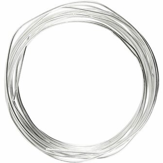 Verzilverd Draad - Hoogwaardig DIY Metaaldraad - Perfect Voor Sieraden Maken &amp; Creatieve Projecten - Stevig &amp; Buigzaam - Hoge Kwaliteit - Dikte 1,2 mm - Lengte 3 m - 1 Rol