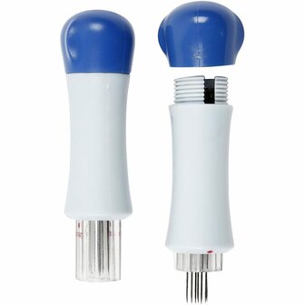Viltnaald Houder - Handige Naaldhouder Voor Vilttechnieken - DIY Hobbyaccessoires - Inclusief 7 Medium Naalden - Praktische Kunststof Houder Voor Handwerken - Set van 1 Stuk