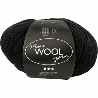 Wolgaren, zwart, L: 125 m, 100 gr/ 1 bol