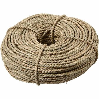 Zeegras Touw - Beige Zeegras - DIY Macrame Touw - Voor Hobbyprojecten - Decoratief Touw - Diameter 2,8-3mm - Gewicht 500gr - Lengte 1 Rol - Geschikt Voor Knutselen