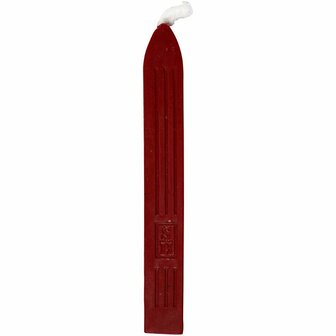 Zegel was, rood, L: 10 cm, 3 stuk/ 1 doos