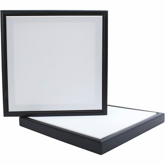 Canvas met Lijst - Zwevende Lijst Canvas - 30x30 cm - Zwarte Lijst - Canvas 280 Gr - 10 Stuks - Elegante Afwerking