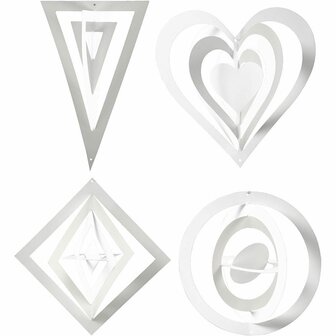 3D Kartonnen Ornamenten Set - Witte Karton Ornamenten - 3D Decoratie Karton - Set van 16 Stuks - 18x15x24 cm