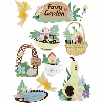 3D Stickers - Fee&euml;n Tuin - Zelfklevende Stickers - Magische Thema Stickers - Scrapbooking &amp; Knutselen - Decoratieve Stickers Voor DIY - Hoogwaardige Plakstickers - 32-64mm - 9 Stuks
