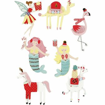 3D Stickers - Flamingo, Lama &amp; Zeemeermin - Zelfklevende Gelaagde Stickers - Foam Stickers - Creatieve Scrapbooking Stickers Voor DIY Kaarten &amp; Decoratie - 50-60mm - 7 Stuks