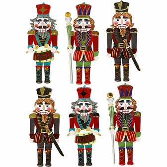 3D Stickers - Notenkraker - Zelfklevende Stickers - Gelaagde Scrapbooking Stickers - Knutselstickers Voor Kerst Decoratie - Creatieve Plakstickers - 75mm - 6 Stuks