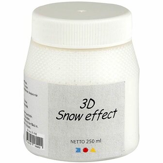 Effect Verf Sneeuw - Sneeuw Effect Pasta - Matte Sneeuw Pasta - Frosted Effect Pasta - Sneeuw look verf - 3D Verf - Textuurschilderen - Reli&euml;f Schilderen - Sneeuwpasta - Wit - 250 ml