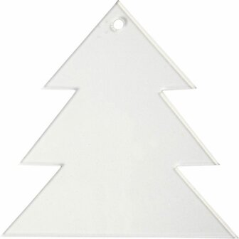 Acryl hangers, kerstboom, H: 8 cm, dikte 2 mm, 5 stuk/ 1 doos