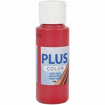 Acrylverf - Rode Verf - Acrylaatverf - Acrylic paint - Hobbyverf - Knutselen en Verven - Sneldrogende Verf - Waterbasis Verf - Hoogwaardige Decoratie Verf - Berry Rood - Plus Color Verf - 60ml