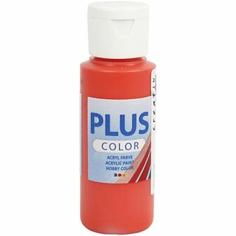 Acrylverf &ndash; Rode Verf &ndash; Acrylaatverf &ndash; Acrylic paint &ndash; Hobbyverf &ndash; Sneldrogende Verf &ndash; Dekkende Verf &ndash; Waterbasis Verf &ndash; Hoogwaardige Decoratie Verf &ndash; Brilliant Red &ndash; Plus Color Verf &ndash; 60ml