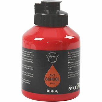 Acrylverf - Cadmium Red - Transparant - Pigment Art School - 500 ml