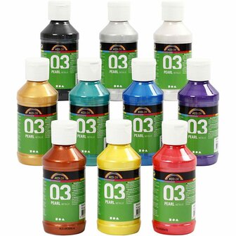 Metallic Verf - Acrylverf Metallic Mix - Metaalverf - Verschillende Kleuren Metallic Hobbyverf - Glansverf - Shimmerverf - Acrylaatverf - 10 x 120ml