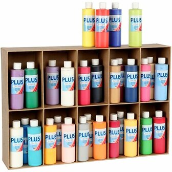 Acrylverf  Diverse Kleuren Verf  Acrylaatverf  Acrylic paint  Hobbyverf  Knutselen en Verven  Sneldrogende Verf  Waterbasis Verf  Hoogwaardige Decoratie Verf  Plus Color Verf  30x250ml