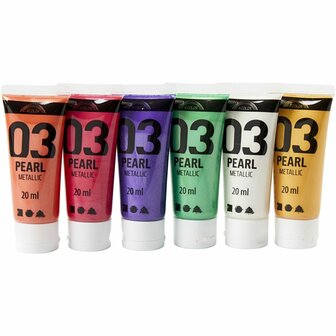 Acrylverf - Extra Kleuren - Metallic - A-color - 6x20 ml