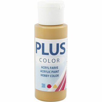 Acrylverf - Goudkleurige Verf - Acrylaatverf - Acrylic paint - Hobbyverf - Sneldrogende Verf - Dekkende Verf - Waterbasis Verf - Hoogwaardige Decoratie Verf - Plus Color Verf - 60ml