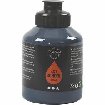 Acrylverf - Indigo - Semi Glanzend - Dekkend - Pigment Art School - 500 ml