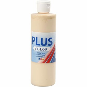 Acrylverf - Beige Verf - Acrylaatverf - Acrylpaint - Hobbyverf - Sneldrogende Verf - Dekkende Verf - Waterbasis Verf - Hoogwaardige Decoratie Verf - Licht Beige - Plus Color Verf - 250ml