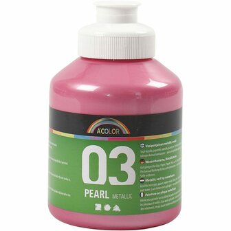 Metallic Verf - Acrylverf Metallic Lichtroze - Metaalverf - Lichtroze Metallic Hobbyverf - Glansverf - Shimmerverf - 500ml