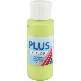 Acrylverf - Groene Verf - Acrylaatverf - Acrylic paint - Hobbyverf - Sneldrogende Verf - Dekkende Verf - Waterbasis Verf - Hoogwaardige Decoratie Verf - Lime Groen - Plus Color Verf - 60ml