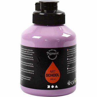 Acrylverf &ndash; Paarse Verf &ndash; Acrylaatverf &ndash; Acrylic paint &ndash; Hobbyverf &ndash; Sneldrogende Verf &ndash; Semi Glanzende Verf &ndash; Waterbasis Verf &ndash; Paars &ndash; Dekkend &ndash; Pigment Art School &ndash; 500 ml