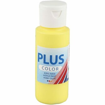 Acrylverf - Gele Verf - Acrylaatverf - Acrylic paint - Hobbyverf - Sneldrogende Verf - Dekkende Verf - Waterbasis Verf - Hoogwaardige Decoratie Verf - Primair Geel - Plus Color Verf - 60ml