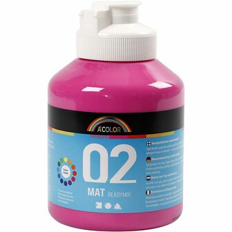Acrylverf - Roze Verf - Acrylaatverf - Acrylic paint - Hobbyverf - Knutselen en Verven - Sneldrogend - Dekkende verf voor DIY Schilderprojecten &amp; Creatief Werk - 500 ml