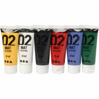 Acrylverf - Standaardkleuren - Matt - A-color - 6x20 ml