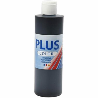 Acrylverf - Zwart  - Plus Color - 250 ml