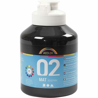 Acrylverf - Zwart - Matt - A-color - 500ml