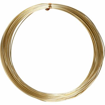 Alu draad, goud, rond, dikte 1 mm, 16 m/ 1 rol