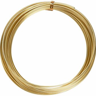 Alu draad, goud, rond, dikte 2 mm, 10 m/ 1 rol